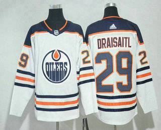 Men's Edmonton Oilers #29 Leon Draisaitl White 2017-2018 Hockey Adidas Stitched NHL Jersey