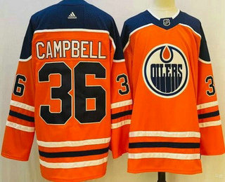 Men's Edmonton Oilers #36 Jack Campbell Orange Authentic Jersey