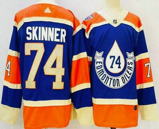 Men's Edmonton Oilers #74 Stuart Skinner Blue 2023 Heritage Classic Authentic Jersey