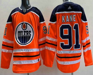 Men's Edmonton Oilers #91 Evander Kane Orange Adidas Stitched NHL Jersey