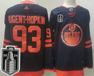 Men's Edmonton Oilers #93 Ryan Nugent Hopkins Navy 50th 2024 Stanley Cup Final Authentic Jersey