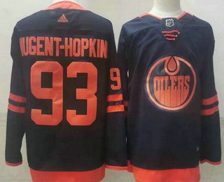 Men's Edmonton Oilers #93 Ryan Nugent Hopkins Navy 50th Anniversary Authentic Jersey