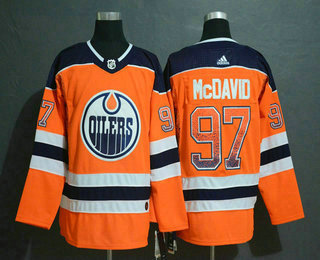 Men's Edmonton Oilers #97 Connor McDavid Orange Drift Fashion Adidas Stitched NHL Jersey