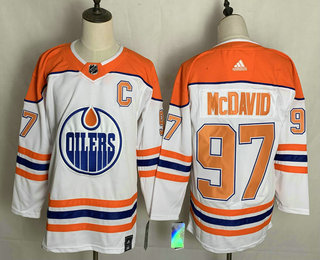 Men's Edmonton Oilers #97 Connor McDavid White 2021 Retro Stitched NHL Jersey