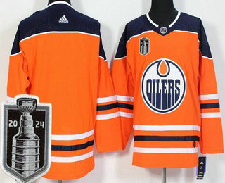 Men's Edmonton Oilers Blank Orange 2024 Stanley Cup Final Authentic Jersey