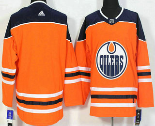 Men's Edmonton Oilers Blank Orange Home 2017-2018 Hockey Adidas Stitched NHL Jersey