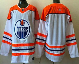 Men's Edmonton Oilers Blank White 2021 Reverse Retro Authentic Jersey