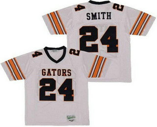 Men's Escambia High School Gators #24 Emmitt Smith White Football Jersey