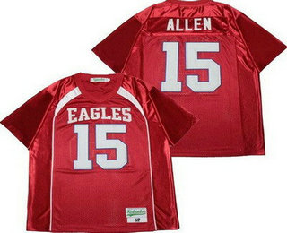 Men's Firebaugh High School Eagles #15 Josh Allen Red Football Jersey