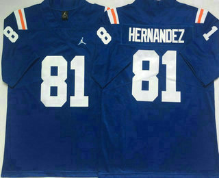 Men's Florida Gators #81 Aaron Hernandez Blue 2017 Vapor Untouchable Stitched Throwback  NCAA Jersey