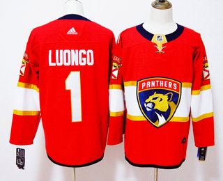 Men's Florida Panthers #1 Roberto Luongo Red 2017-2018 Hockey Adidas Stitched NHL Jersey