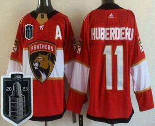 Men's Florida Panthers #11 Jonathan Huberdeau Red 2023 Stanley Cup Final Authentic Jersey