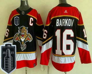 Men's Florida Panthers #16 Aleksander Barkov Navy Reverse Retro 2023 Stanley Cup Final Authentic Jersey