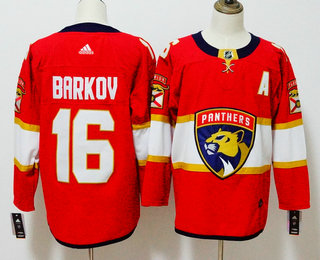 Men's Florida Panthers #16 Aleksander Barkov Red 2017-2018 Hockey Adidas Stitched NHL Jersey