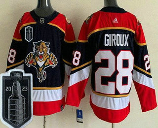 Men's Florida Panthers #28 Claude Giroux Navy Reverse Retro 2023 Stanley Cup Final Authentic Jersey