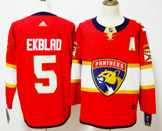 Men's Florida Panthers #5 Aaron Ekblad Red 2017-2018 Hockey Adidas Stitched NHL Jersey