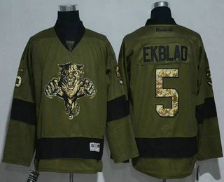 Men's Florida Panthers #5 Aaron Ekblad Reebok Green Camo Player Jersey