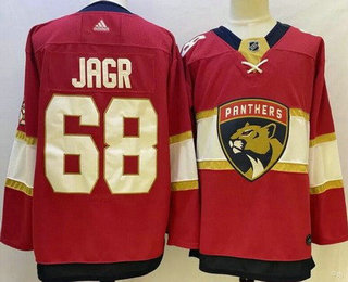 Men's Florida Panthers #68 Jaromir Jagr Red Authentic Jersey