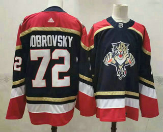 Men's Florida Panthers #72 Sergei Bobrovsky Black 2021 Reverse Retro Stitched NHL Jersey