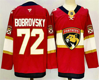 Men's Florida Panthers #72 Sergei Bobrovsky Red 2024 Stitched Jersey