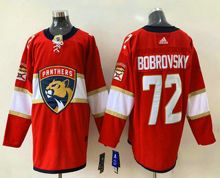 Men's Florida Panthers #72 Sergei Bobrovsky Red Adidas Stitched NHL Jersey