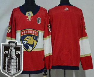 Men's Florida Panthers Blank Red 2024 Stanley Cup Final Authentic Jersey