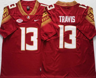 Men's Florida State Seminoles #13 Jordan Travis Red 2013 Vapor Untouchable Stitched Nike Jersey