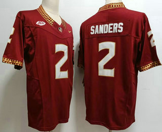 Men's Florida State Seminoles #2 Deion Sanders Red FUSE College Stitched Jersey