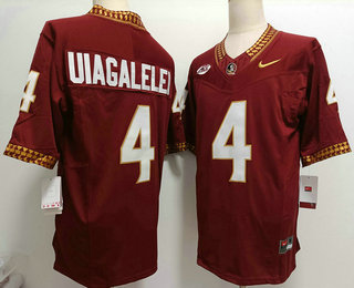 Men's Florida State Seminoles #4 DJ Uiagalelei Red FUSE College Stitched Jersey