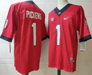 Men's Georgia Bulldogs #1 George Pickens Orange College Football Jersey