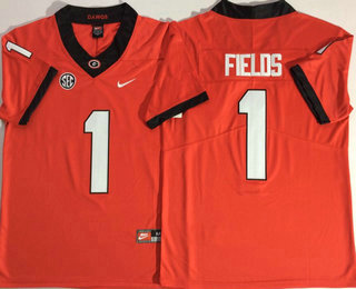 Men's Georgia Bulldogs #1 Justin Fields Red 2017 Vapor Untouchable Stitched Nike NCAA Jersey