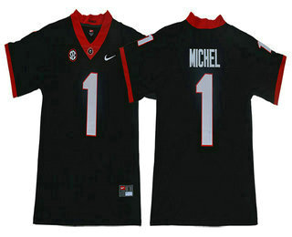 Men's Georgia Bulldogs #1 Sony Michel Black 2019 Vapor Untouchable Stitched Nike NCAA Jersey