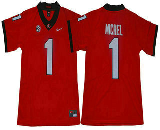 Men's Georgia Bulldogs #1 Sony Michel Red 2019 Vapor Untouchable Stitched Nike NCAA Jersey