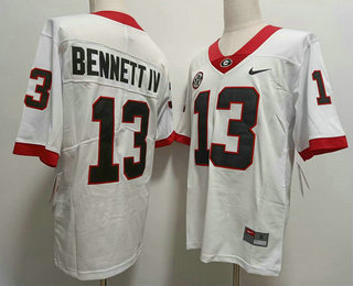 Men's Georgia Bulldogs #13 Stetson Bennett IV White 2022 Vapor Untouchable Stitched Nike NCAA Jersey