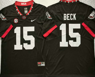 Men's Georgia Bulldogs #15 Carson Beck Black Vapor College Stitched Jersey