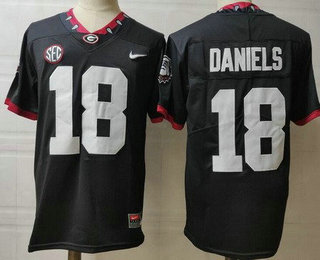 Men's Georgia Bulldogs #18 JT Daniels Black 2020 College Football Jersey