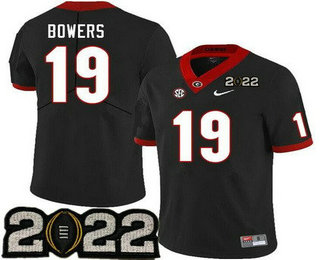 Men's Georgia Bulldogs #19 Brock Bowers Black 2022 Champions College Football Jersey