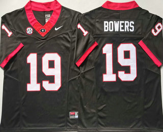 Men's Georgia Bulldogs #19 Brock Bowers Black FUSE College Football Jersey