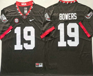 Men's Georgia Bulldogs #19 Brock Bowers Black With Patch 2022 Vapor Limited Stitched Jersey