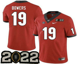 Men's Georgia Bulldogs #19 Brock Bowers Red 2022 Champions College Football Jersey