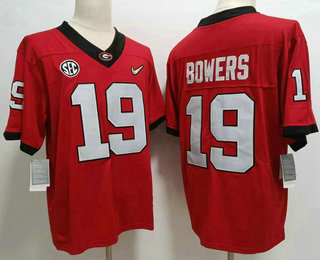 Men's Georgia Bulldogs #19 Brock Bowers Red Diamond 2022 Vapor Untouchable Limited Stitched Nike Jersey