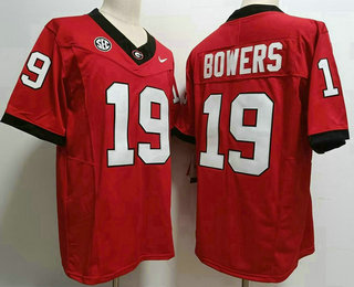 Men's Georgia Bulldogs #19 Brock Bowers Red FUSE College Football Jersey