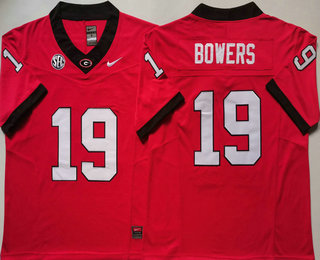 Men's Georgia Bulldogs #19 Brock Bowers Red FUSE College Football Jersey