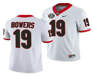 Men's Georgia Bulldogs #19 Brock Bowers White 2020 Vapor Untouchable Limited Stitched Nike Jersey