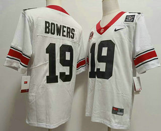 Men's Georgia Bulldogs #19 Brock Bowers White 40TH 2022 Vapor Untouchable Limited Stitched Nike Jersey
