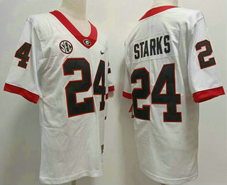 Men's Georgia Bulldogs #24 Malaki Starks White 2022 Vapor Untouchable Stitched Nike NCAA Jersey