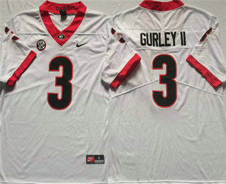 Men's Georgia Bulldogs #3 Todd Gurley II White 2021 Vapor Untouchable Limited Stitched Nike Jersey