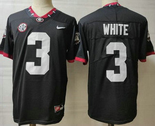 Men's Georgia Bulldogs #3 Zamir White Black 2020 College Football Jersey