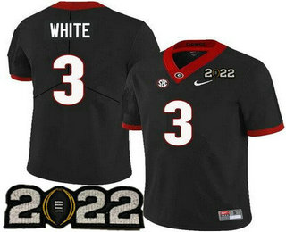 Men's Georgia Bulldogs #3 Zamir White Black 2022 Champions College Football Jersey