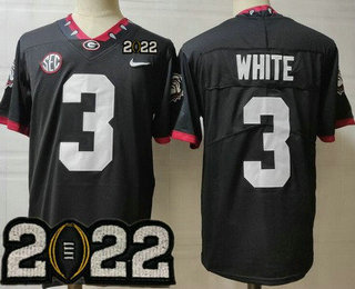 Men's Georgia Bulldogs #3 Zamir White Black Alternate 2022 Champions College Football Jersey